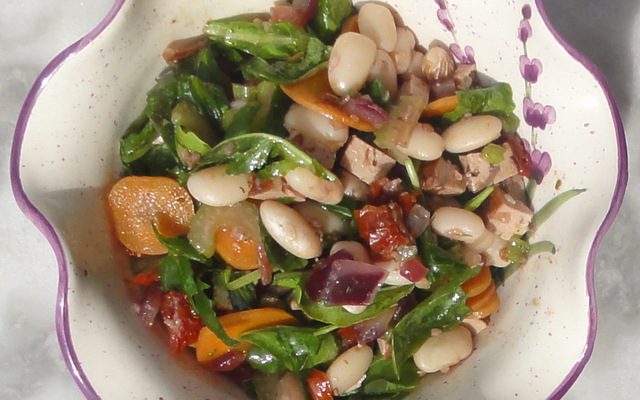 Warm white bean salad