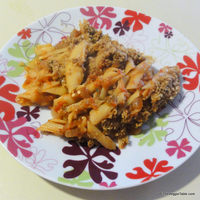 Eggplant tomato pasta bake