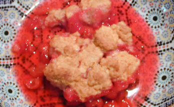 Sour cherry cobbler
