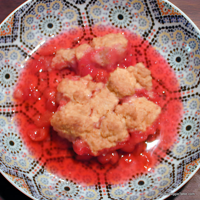 Sour cherry cobbler